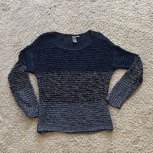 Quinn Navy and Gray Ombre Crew Neck Sweater